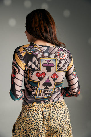The Got Ink Mesh Long Sleeve Top