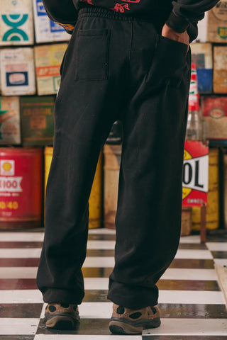 Cuff Leg Sweatpants Be Kind - Acid Wash Black