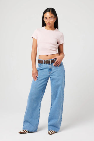 95 Baggy Petite Gigi - Mid Blue - Jeans - Abrand - The Soho Movement