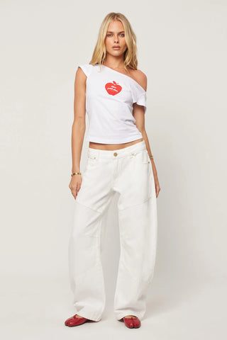 99 Low Barrel Jean - White Gold