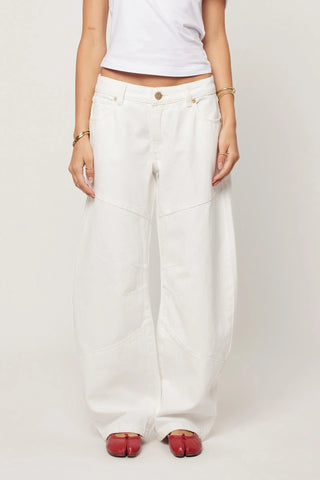 99 Low Barrel Jean - White Gold