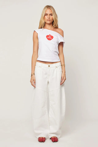 99 Low Barrel Jean - White Gold