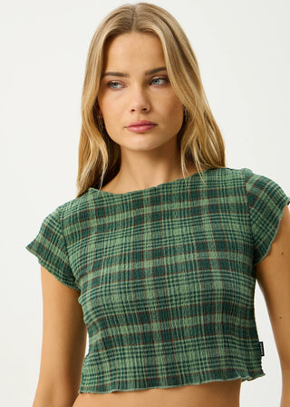 Lonnie Seersucker Top - Hunter Green