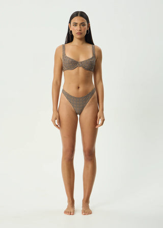 Hometown Bikini Bottom - Coffee/White