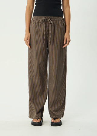 Cyrus Wide Leg Pant - Coffee Stripe