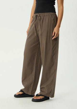 Cyrus Wide Leg Pant - Coffee Stripe