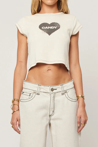Rebellion Crop Tee - Dirty White