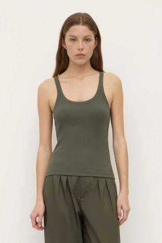 Charlie Rib Tank - Moss