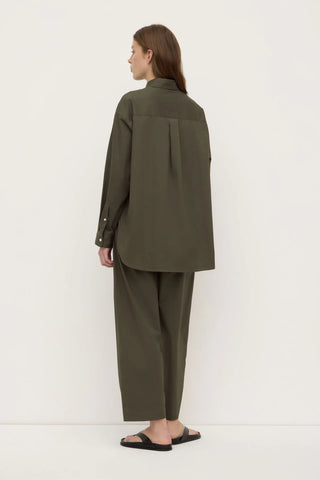 Marigold Poplin Long Sleeve Shirt - Moss