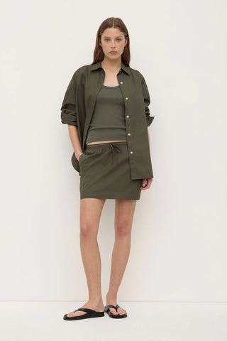Kayla Poplin Mini Skirt - Moss