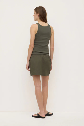 Kayla Poplin Mini Skirt - Moss