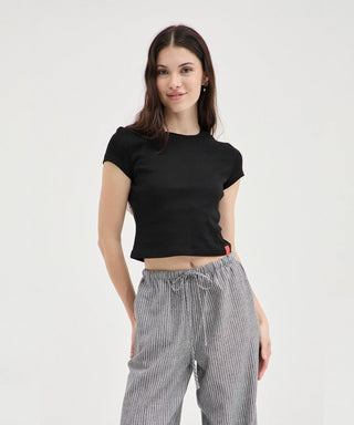 Striped Tie Pants - Black Stripe