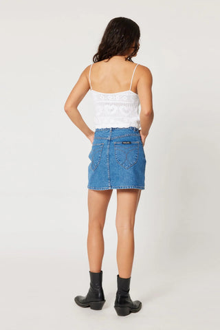 A Line Denim Mini Skirt - Lia - Denim skirt - Rollas - The Soho Movement