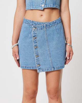 Aline Wrap Skirt Gigi - Mid Blue - Abrand - The Soho Movement