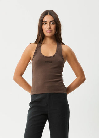Basis Rib Halter - Coffee - Singlet - Afends - The Soho Movement