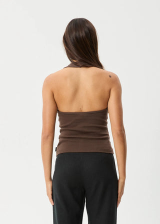 Basis Rib Halter - Coffee - Singlet - Afends - The Soho Movement
