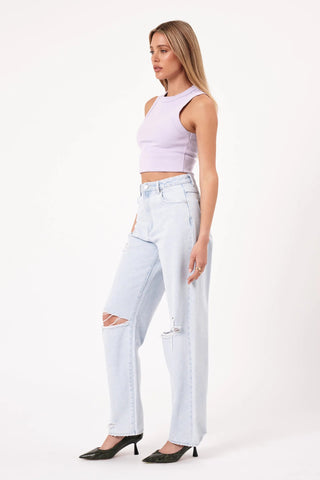Carrie Jean Iris Rip - Bleached Vintage Blue - Jeans - Abrand - The Soho Movement