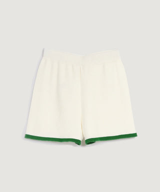 Contrast Knit Short - White/Green - Shorts - Holiday shop. - The Soho Movement