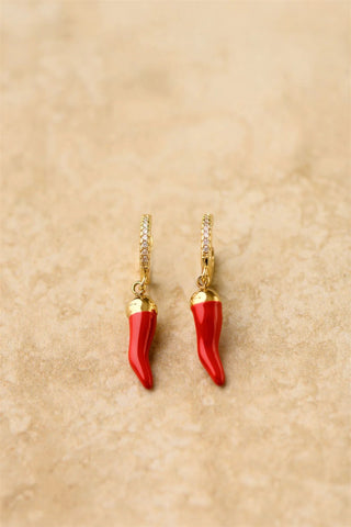 Cornicello Chilli Earrings - Gold - Jewelry - Indigo and Wolfe - The Soho Movement