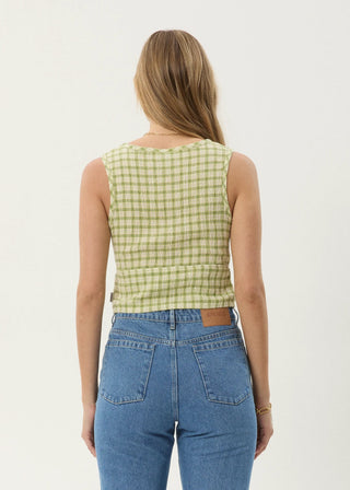 Darcy Check Button Top - Lemongrass Check - Tops - Afends - The Soho Movement