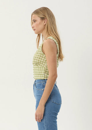 Darcy Check Button Top - Lemongrass Check - Tops - Afends - The Soho Movement