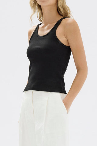 Drew Rib Tank - Black - Tanks - Assembly Label - The Soho Movement
