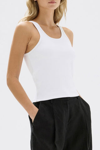 Drew Rib Tank - White - Tanks - Assembly Label - The Soho Movement