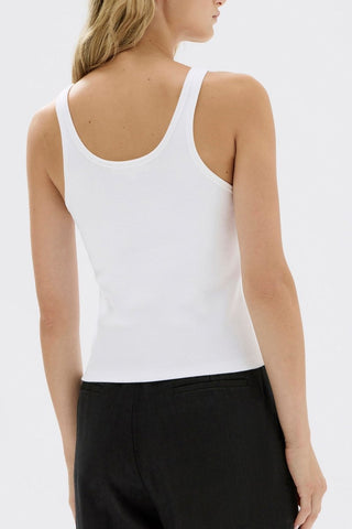 Drew Rib Tank - White - Tanks - Assembly Label - The Soho Movement