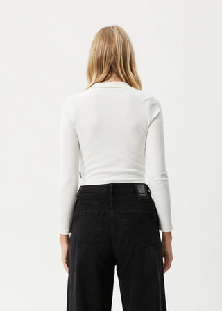 Eliza Rib Long Sleeve Shirt - Off White - Long sleeve tops - Afends - The Soho Movement