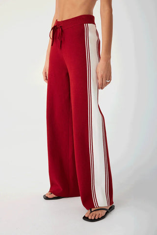 Emery Pant - Wine/Ecru - Knitted pants - Arcaa Movement - The Soho Movement