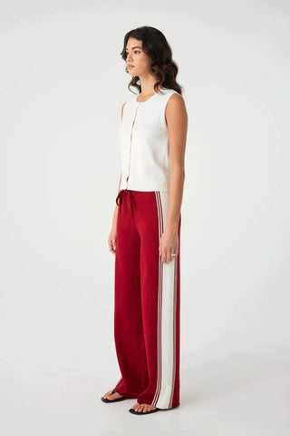 Emery Pant - Wine/Ecru - Knitted pants - Arcaa Movement - The Soho Movement