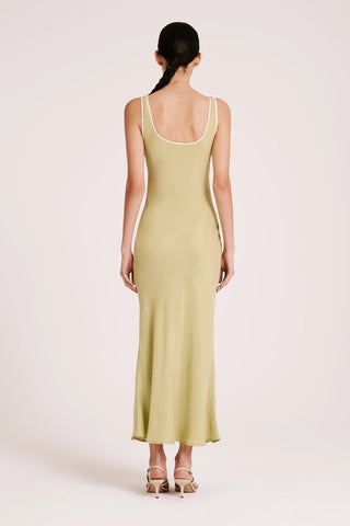 Enni Cupro Slip Dress - Lime - Nude Lucy - The Soho Movement