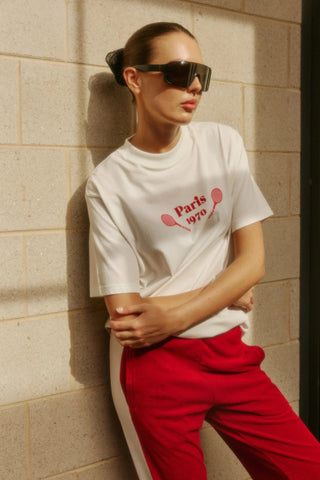 French Tennis Tee - Warm White - Tees - Araminta James - The Soho Movement