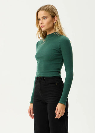 Iconic Rib Long Sleeve Top - Hunter Green - Long sleeve tops - Afends - The Soho Movement