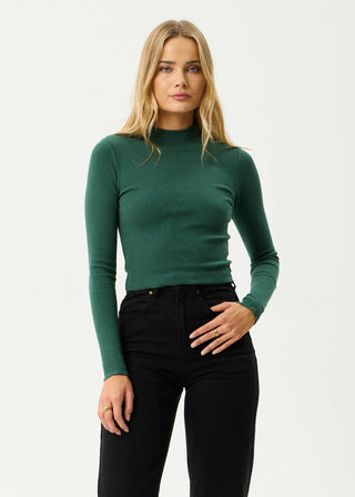 Iconic Rib Long Sleeve Top - Hunter Green - Long sleeve tops - Afends - The Soho Movement