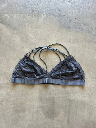 Lace Halter Bralette - Steel - The Soho Movement - The Soho Movement