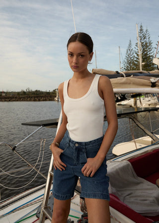 Layden Rib Singlet - White - Singlet - Afends - The Soho Movement