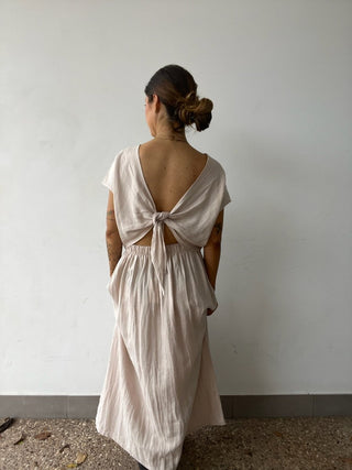 Linen Tie Front Top - Natural - The Soho Movement - The Soho Movement
