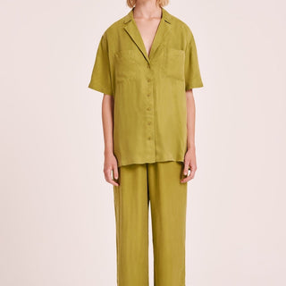 Lucia Cupro Shirt - Pickle - Shirts & Tops - Nude Lucy - The Soho Movement