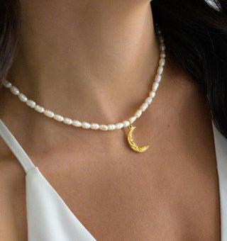 Luna Pearl Necklace - Gold - Necklaces - Indigo and Wolfe - The Soho Movement