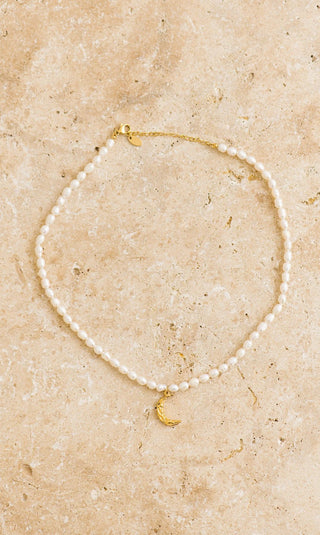 Luna Pearl Necklace - Gold - Necklaces - Indigo and Wolfe - The Soho Movement