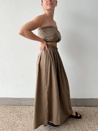 Lunar Linen Skirt - Ash - The Soho Movement - The Soho Movement