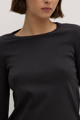 Lyla Long Sleeve Tee - Washed Black - Long sleeve tops - Assembly Label - The Soho Movement