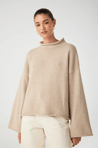 Maeve Knitted Sweater - Sand - Knitwear - Arcaa Movement - The Soho Movement