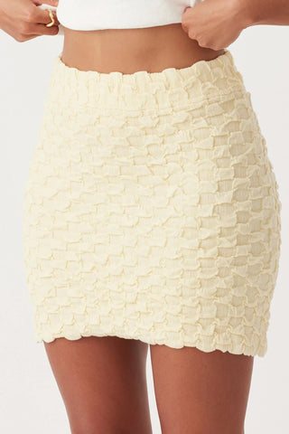 Mila Textured Mini Skirt - Butter - Arcaa Movement - The Soho Movement