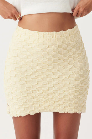 Mila Textured Mini Skirt - Butter - Arcaa Movement - The Soho Movement
