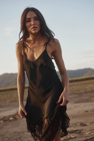 Mini Lace Slip Dress - Black - Dresses - Sabbi - The Soho Movement