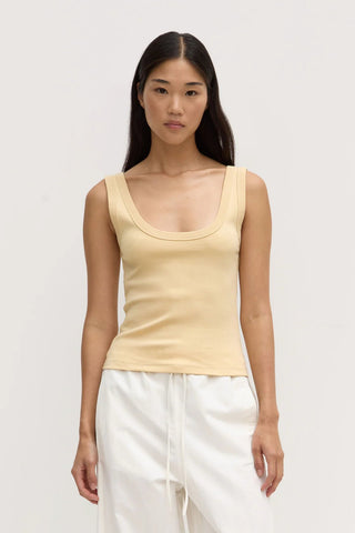Paulina Scoop Tank - Camomile - Singlet - Assembly Label - The Soho Movement