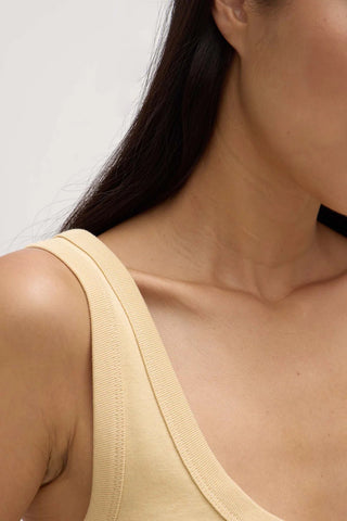 Paulina Scoop Tank - Camomile - Singlet - Assembly Label - The Soho Movement
