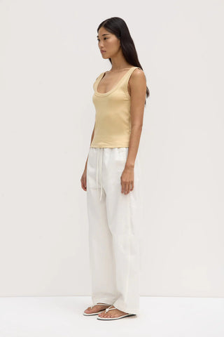 Paulina Scoop Tank - Camomile - Singlet - Assembly Label - The Soho Movement